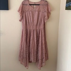 Cute Blush Pink Lace Dress from Torrid